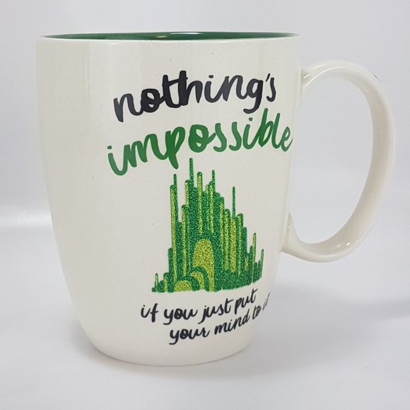 Vintage Statement Mug Teacup WIZARD OF OZ Nothing is Impossible Dare to Dream - Picture 12 of 16